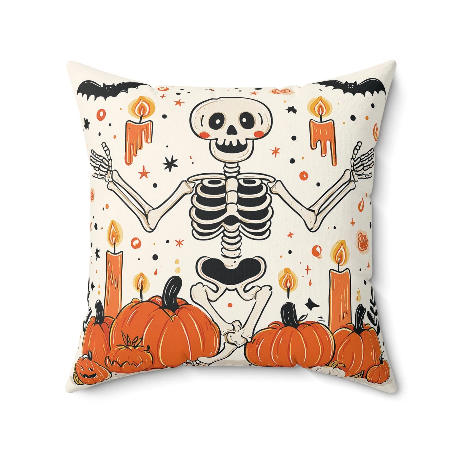 Halloween Skeleton Throw Pillow Cover