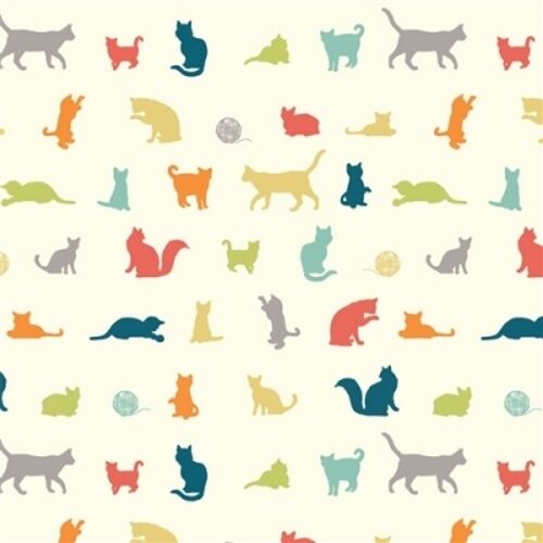 Birch 100% Organic Fabrics - Farm Fresh FF 04 The Chase Cat BTY - Picture 1 of 1