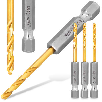 3x Metallbohrer Stahlboherer 3 mm HEX HSS Milwaukee Spiralbohrer Edelstahlbohrer