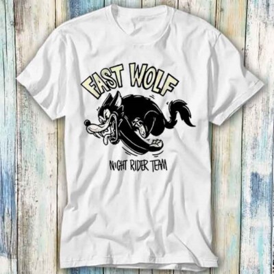  T-Shirt Fast Wolf Night Rider Team Hangout Mädchen Meme Geschenk Top Unisex 1363