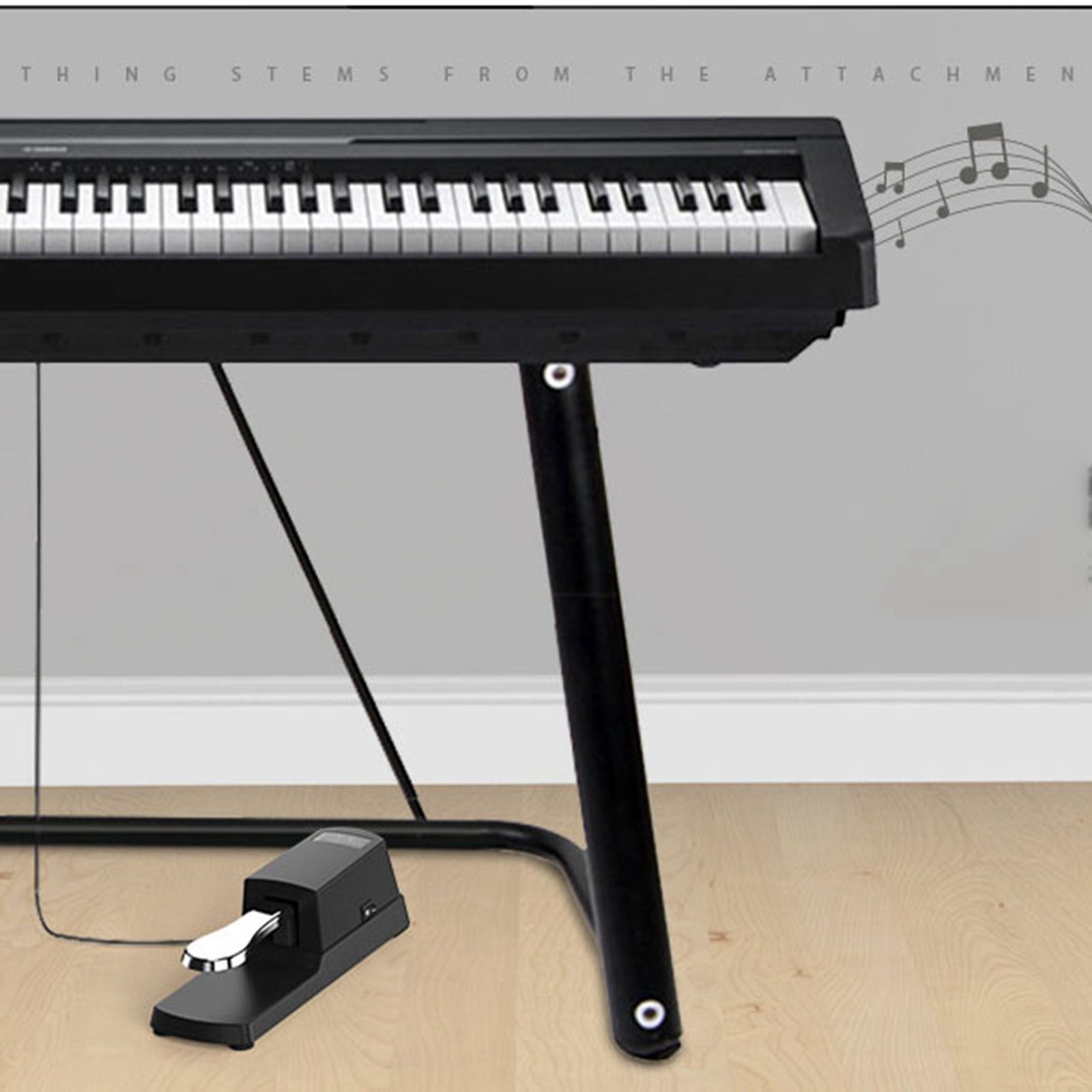 Pedale per pianoforte con cavo antiscivolo pad tastiera pedale di sostegno per rullo manuale Sliver