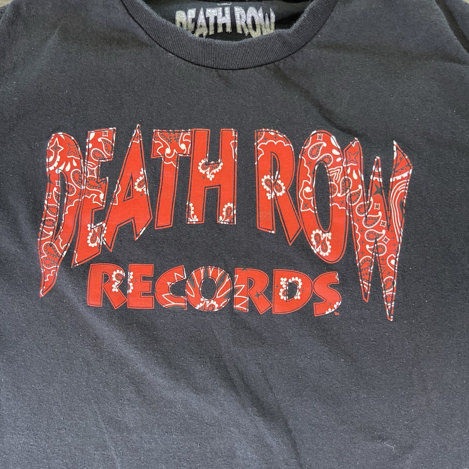 FILA T shirt nera Death Row Records taglia record americana taglia grande hip hop