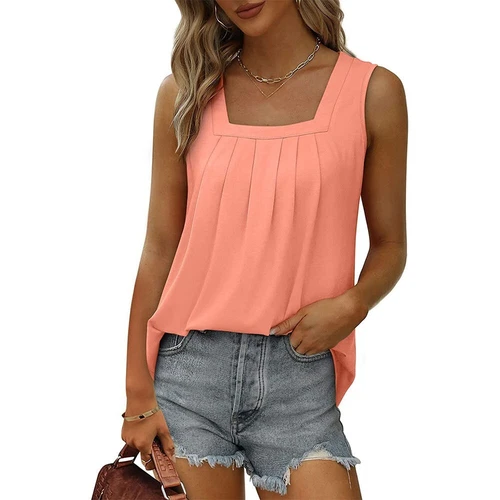 Womens Loose T-Shirt Ladies Blouse Summer Casual Sleeveless Basic Vest Tank Tops - Picture 22 of 23