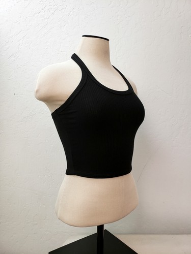 CAMISA DE MUJER CAUSAL BASIC ACANALADA CUELLO HALTER SIN MANGAS RT62256 - Imagen 10 de 23