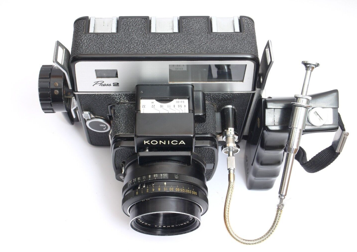 Konica Press 2 6x7 120 Medium Format Film Camera w/Hexanon Konica Press 2 6x7 120 Medium Format Film Camera w/Hexanon