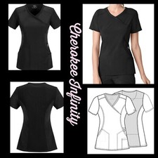Cherokee Infinity Women Scrubs Top Mock Wrap 2625A