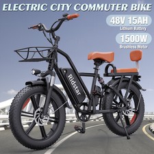 1500W 48V/15Ah Removable Battery 20"City 2-Seater Eletric Bike for Adult