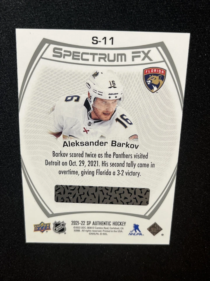 21-22 UD SP Authentic Hockey Spectrum FX Bounty Code S-11 Aleksander Barkov - Image 2 of 2