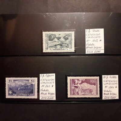 SVIZZERA 1914/ VEDUTE MONTI SVIZZERI, SERIE C/TA 3 VALORI LING:*