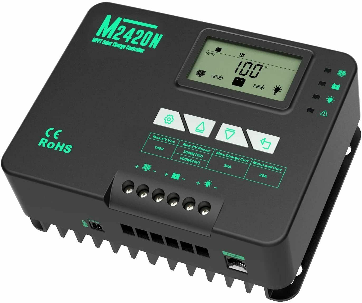 HQST 20A 40A 60A Solar Charge MPPT Controller for Gel Sealed Flooded and Lithium