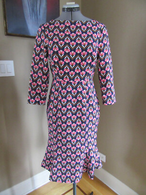 New Boden Navy Blue Floral 3/2 Sleeve Sheath Dress Size 4 US | eBay