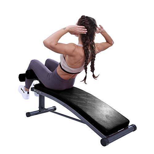FF FINER FORM GYM-QUALITY SIT UP BENCH REVERSE CRUNCH HANDLE CURVED - BLACK
