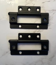6PCS Black Non-Mortise Partial Wrap Door Hinges Heavy Duty Cabinet Hinges