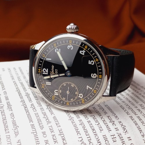 Swiss Watch Alpina Black Dial Vintage Antique Swiss Marriage Men's Wristwatch - Picture 10 of 12