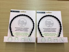 Invisibobble HAIRHALO Adjustable Headband - Black Sparkle 178-17 Lot Of 2 