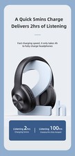 USAMS Bluetooth Kopfhörer On-Ear 3,5mm Ohrhörer Stereo Mikrofon PC Handy Headset – Bild 11