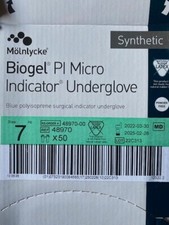 (50 Pair) Molnlycke 48970 Biogel PI Micro Indicator Underglove Size 7 Exp 2/2025