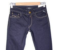 Image of NEW REPLAY womens LUZ Skinny Dark blue Jeans | W26 L32 | Stretchy denim
