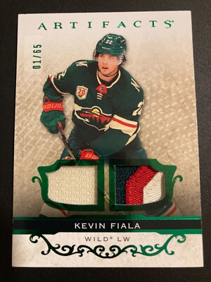 2021-22 UD Artifacts Emerald Material Patch 54 Kevin Fiala ed 1/65 SWITZERLAND