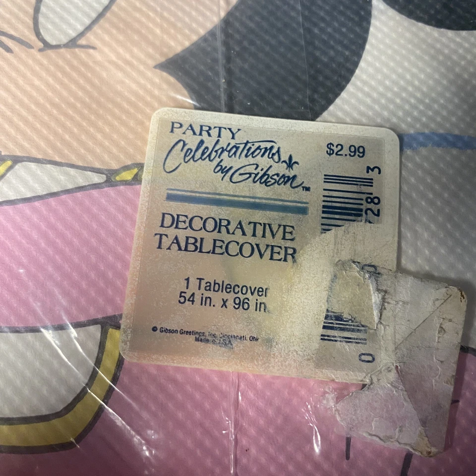 De Colección Disney Minnie Papel Rosa Cubierta de Mesa Baby Shower Fiesta de Cumpleaños 1984 Nuevo de Lote Antiguo Foto 3 de 4