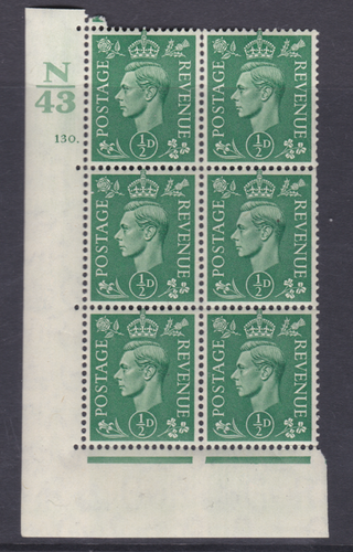 1/2d Pale green N43 130 Dot cylinder block perf 5 UNMOUNTED MINT - 第 1/1 張圖片