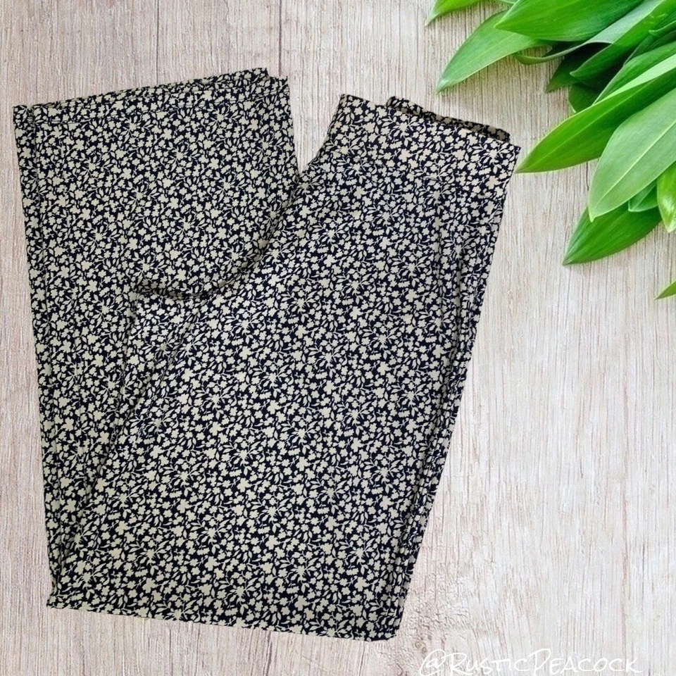 Pantalones Ralph Lauren Chaps Para Mujer XS Azul Marino Blanco Ditsy Floral Pull On Foto 3 de 4