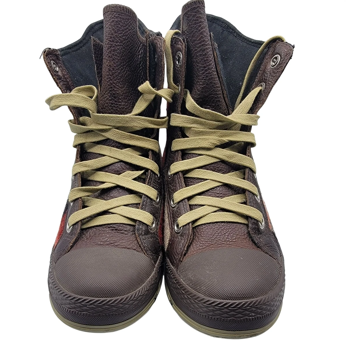 Converse x Woolrich Tall XHI Boots Mens 8.5 Lumberjack Plaid High Top Shoes