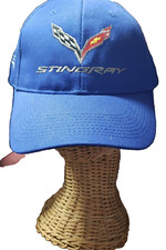 Bayside Corvette Stingray Blue Baseball Cap Hat Made In USA Easter Gift