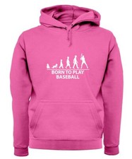 Born To Play Baseball - Adult Hoodie / Sweater - Base Ball Player Fan Love Bat