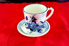  Vintager  Delft Tea Cup and Saucer Hand Painted Signed Holland