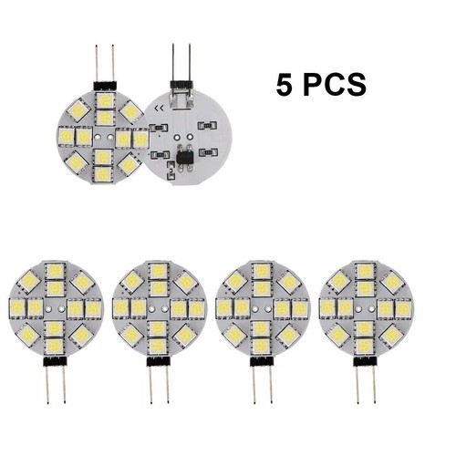 12V DC G4 LED Disc Bulbs 12 SMD 5050 2W Cool White for Hobby Caravan Light - Picture 9 of 14