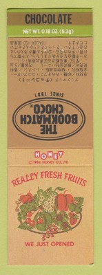 Matchbook Cover - The Book Match Choco Chocolate Really Fresh Fruits 1984