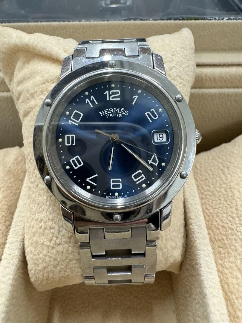 Orologio Uomo Hermès Clipper CL6.710 Quarzo Quadrante Navy 36mm SS