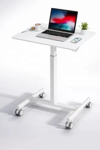 Bureau de roulement verrouillable: Compact, Hauteur réglable, Bureau de montage en blanc