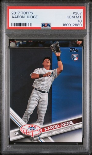2017 Topps AARON JUDGE Fielding RC Rookie PSA 10 GEM MINT #287