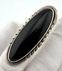 Nakai Onyx Sterling Silver Native Ring Size 6.25 Vintage 19.8g