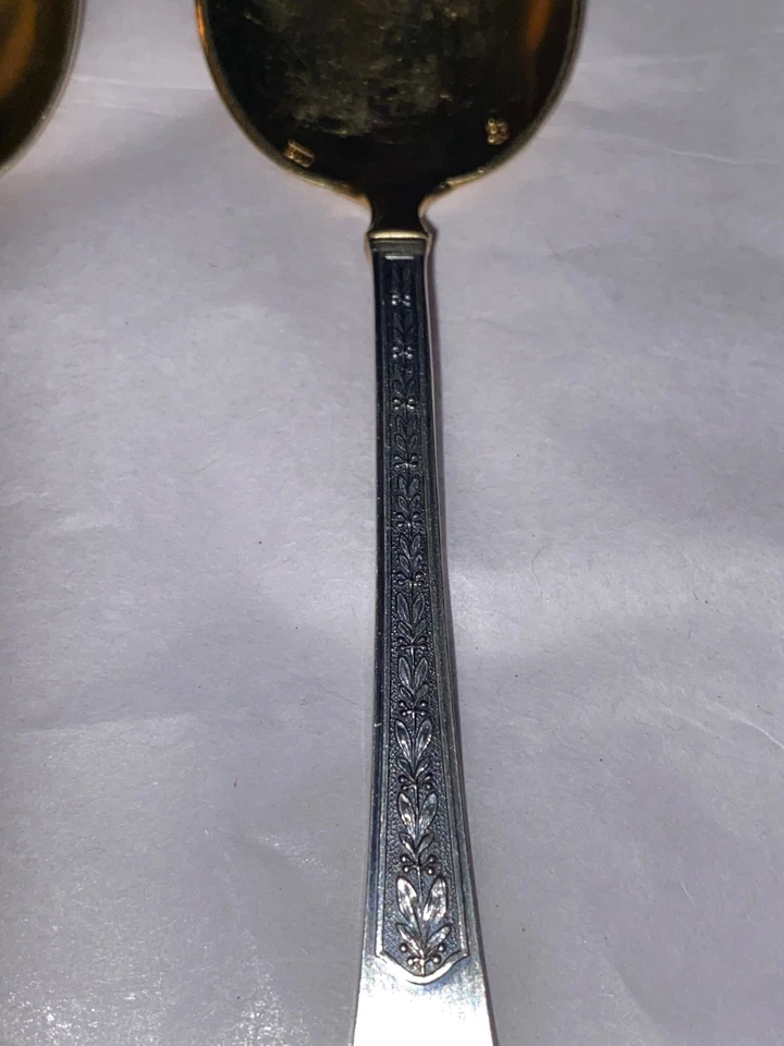 800 CUCHARAS DEMITASSE ANTIGUAS COLOR PLATA Y ORO ORIGEN EUROPA LOTE DE 6 MARCADAS Foto 4 de 4