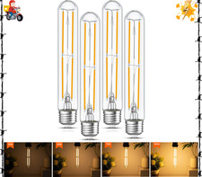 Tubular Light Bulb 7.3 Inch Dimmable T10 LED Bulb E26 6W 60 Watts Edison Bulb...