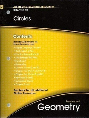 CIRCLES, CHAPTER 12, GEOMETRY, ALL-IN-ONE TEACHING By Pearson-education *VG+*