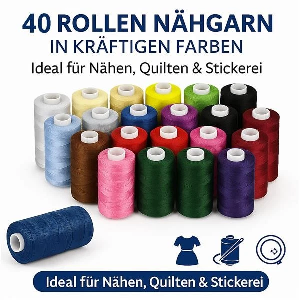 Nähgarn Set mit 40 Rollen Garn Universal Nähfäden Nähzubehör Nähen Nähzeug - Bild 4 von 4