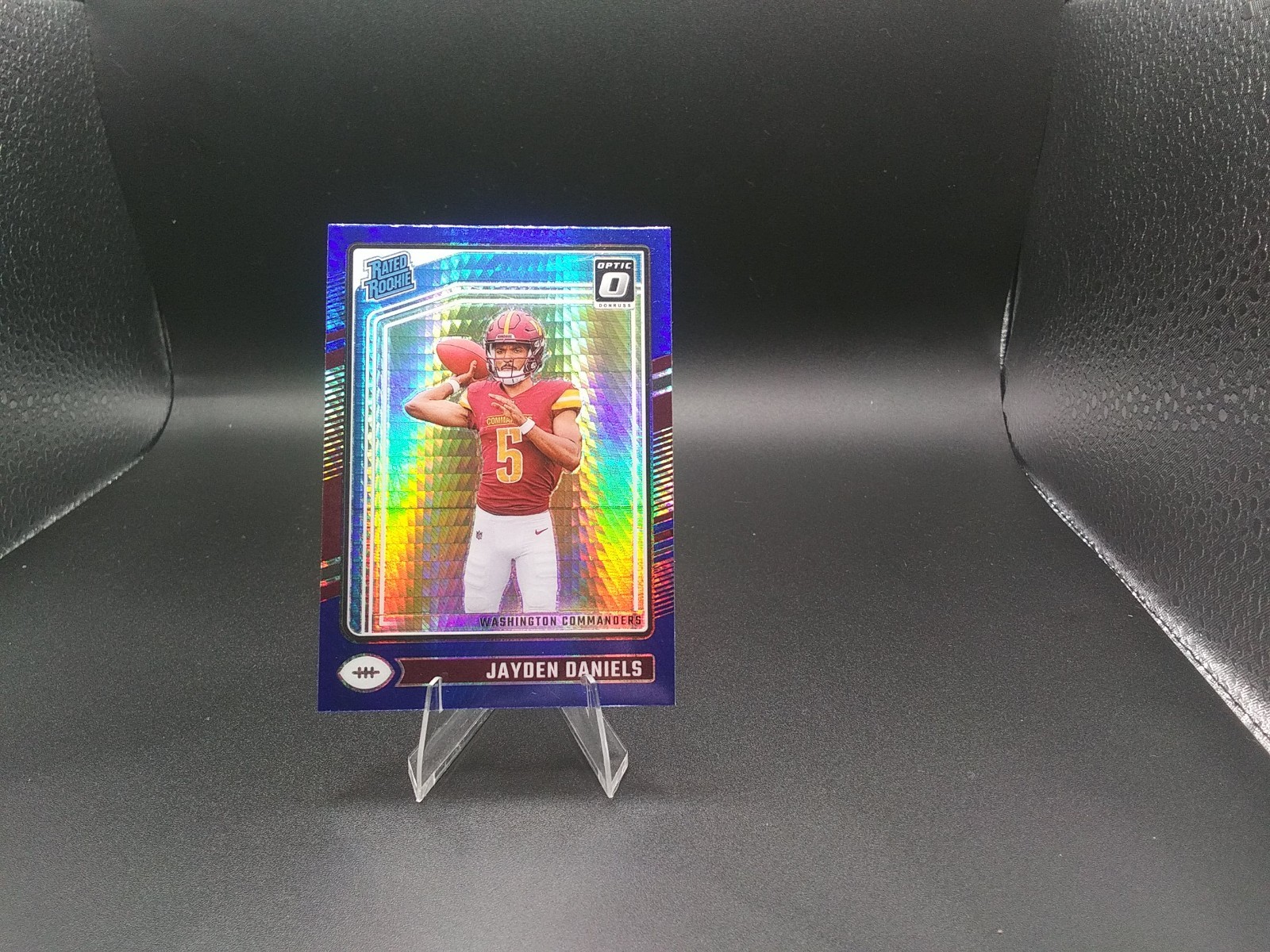 2024 Panini Donruss Optic Rated Rookie Jayden Daniels #248 Blue Hyper Prizm (RC)