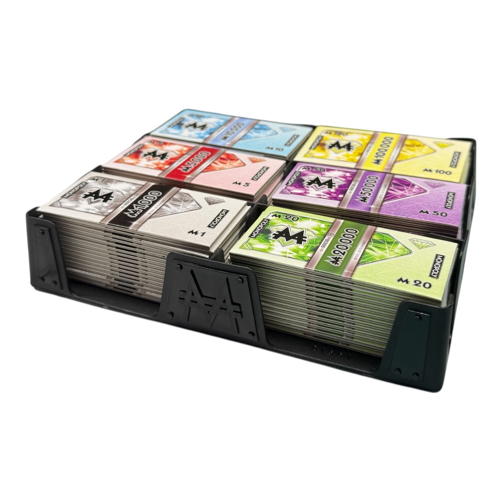 Monopoly Millionaire Set of Money Bills with Holder Organize