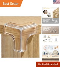 T-Shaped Clear Corner Guards - 12 Pack Protector Bumpers for Child Safety