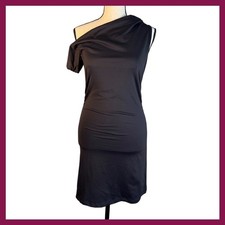 One Shoulder Bodycon Dress Party Cocktail Evening Sexy Black - Size 6