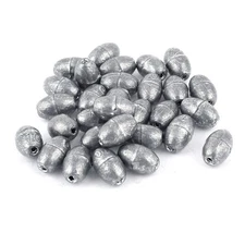 Oval Weight Fishing Line Lure Shot Sinker Gray 10g per Piece 15 x 9mm 30pcs
