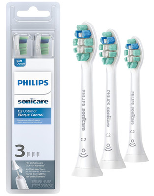 Philips Sonicare Genuine C2 Optimal Plaque Control Toothbrush Heads, 3 Brush Hea