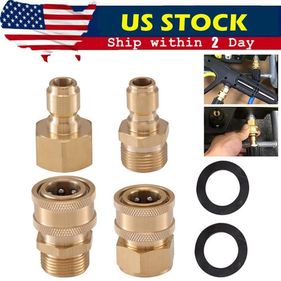 #ad 4PCS Pressure Washer Adapter Set Quick Disconnect Kit M22 Swivel 3 8#x27;#x27; Connects $12.20