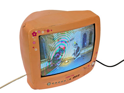 Hello Kitty CRT TV for retro gaming and movies; tested, *READ THE DESCRIPTION*