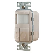 Hubbell Light Almond Occupancy Sensor Neutral Reqd 2-Circuit PIR 120VAC WS1024LA