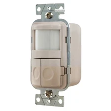 Hubbell Light Almond Occupancy Sensor Neutral Reqd 2-Circuit PIR 120VAC WS1024LA